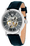 Buy Shop Maserati Epoca Automatic Skeleton Dial Black Leather Strap Watch For Men - R8821118002 USA Online