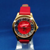 Buy Shop Marc Jacobs Henry Skeleton Red Dial Red Leather Strap Watch for Women - MBM1338 USA Online