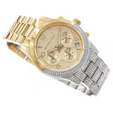 Buy Shop Michael Kors Runway Chronograph Gold Dial Two Tone Steel Strap Watch For Women - MK7329 USA Online