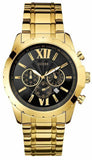Buy Shop Guess Optic Multifunction Black Dial Gold Steel Strap Watch for Men - W0193G1 USA Online