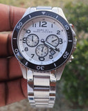 Marc Jacobs Rock Chronograph White Dial Silver Stainless Steel Strap Watch for Men - MBM5027