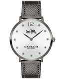 Coach Slim Easton Silver Dial Grey Leather Strap Watch for Women - 14502686