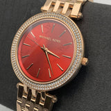 Buy Shop Michael Kors Darci Red DIal Rose Gold Stainless Steel Strap Watch for Women - MK3378 USA Online