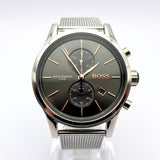 Hugo Boss Jet Chronograph Grey Dial Silver Mesh Bracelet Watch for Men - 1513440