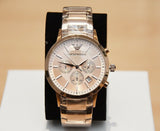 Buy Shop Emporio Armani Classic Rose Gold Chronograph Steel Strap Watch For Men - AR2452 USA Online