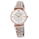 Buy Shop Emporio Armani Gianni T Bar White Dial Two Tone Steel Strap Watch For Women - AR1926 USA Online