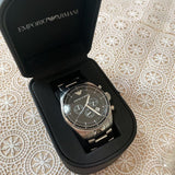 Buy Shop Emporio Armani Sportivo Chronograph Black Dial Silver Stainless Steel Watch For Men - AR0585 USA Online