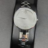 Buy Shop Movado Sapphire Diamonds Silver Dial Silver Steel Strap Watch For Women - 606814 USA Online
