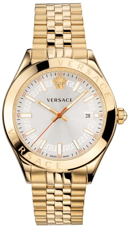 Buy Shop Versace Hellenyium Analog White Dial Gold Steel Strap Watch for Men - VEVK00720 USA Online