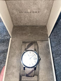 Buy Shop Burberry The City Beige Dial Chequered Brown Leather Strap Watch for Women - BU9029 USA Online