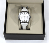 Buy Shop Burberry The City Silver Dial White Leather Strap Watch for Women - BU9019 USA Online