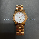 Buy Shop Marc Jacobs Amy White Dial Rose Gold Steel Strap Watch for Women - MBM3077 USA Online