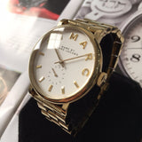 Buy Shop Marc Jacobs Baker White Dial Gold Steel Strap Watch for Women - MBM3243 USA Online