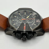 Buy Shop Diesel Mega Chief Chronograph Black Dial Brown Leather Strap Watch For Men - DZ4343 USA Online