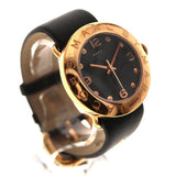 Buy Shop Marc Jacobs Amy Black Dial Black Leather Strap Watch for Women - MBM1225 USA Online