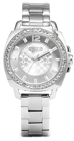Buy Shop Coach Mini Boyfriend Diamonds Silver Dial Silver Steel Strap Watch for Women - 14501699 USA Online