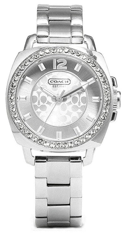 Buy Shop Coach Mini Boyfriend Diamonds Silver Dial Silver Steel Strap Watch for Women - 14501699 USA Online