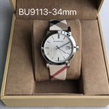 Buy Shop Burberry The City White Dial Brown Leather Strap Watch for Women - BU9113 USA Online