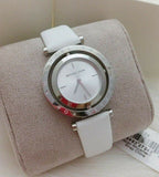 Buy Shop Michael Kors Averi Silver Dial White Leather Strap Watch for Women - MK2524 USA Online