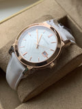 Buy Shop Burberry The City White Dial White Leather Strap Watch for Women - BU9108 USA Online