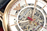 Buy Shop Emporio Armani Meccanico Silver Dial Blue Leather Strap Watch For Men - AR60009 USA Online
