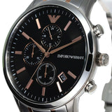 Buy Shop Emporio Armani Renato Chronograph Black Dial Two Tone Steel Strap Watch For Men - AR11165 USA Online