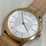 Buy Shop Calvin Klein Minimal White Dial Rose Gold Mesh Bracelet Watch for Women - K3M22626 USA Online