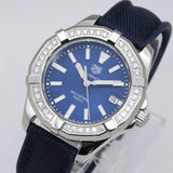 Buy Shop Tag Heuer Aquaracer Quartz Diamonds Blue Dial Blue Nylon Strap Watch for Women - WAY131N.FT6091 USA Online
