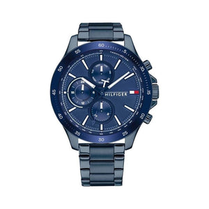 Buy Shop Tommy Hilfiger Bank Quartz Blue Dial Blue Steel Strap Watch for Men - 1791720 USA Online