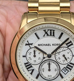 Buy Shop Michael Kors Cooper Chronograph White Dial Gold Steel Strap Watch For Women - MK5916 USA Online