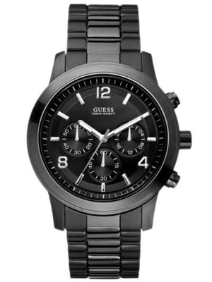 Buy Shop Guess Chronograph Black Dial Black Steel Strap Watch for Men - W15061G1 USA Online