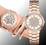 Buy Shop Guess Madison Diamonds White Dial Rose Gold Steel Strap Watch for Women - W0637L3 USA Online