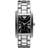 Buy Shop Emporio Armani Classic Black Dial Silver Stainless Steel Strap Watch For Men - AR0156 USA Online
