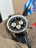 Buy Shop Breitling Navitimer B01 Chronograph 46 Black Dial Black Leather Strap Watch for Men - AB0137211B1P1 USA Online