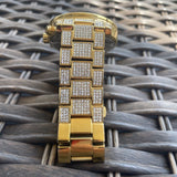 Buy Shop Michael Kors Ritz Three-Hand Glitz Crystals Gold Dial Gold Steel Strap Watch for Women - MK6747 USA Online