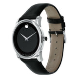 Buy Shop Movado Museum Black Dial Black Leather Strap Watch For Men - 606502 USA Online