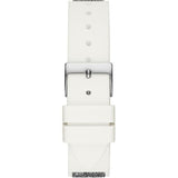 Buy Shop Guess Swirl Quartz Silver Dial White Silicone Strap Watch for Women - W1096L1 USA Online