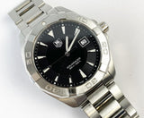 Tag Heuer Aquaracer 41mm Quartz Black Dial Silver Steel Strap Watch for Men - WAY1110.BA0928