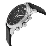 Buy Shop Emporio Armani Luigi Chronograph Black Dial Black Leather Watch For Men - AR1828 USA Online