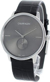 Calvin Klein Accent Black Dial Black Leather Strap Watch for Men - K2Y211C3