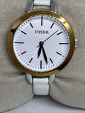 Buy Shop Fossil Classic Minute White Dial White Leather Strap Watch for Women - BQ3328 USA Online