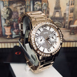 Buy Shop Guess Sassy Quartz White Dial Rose Gold Steel Strap Watch For Women - W0705L3 USA Online