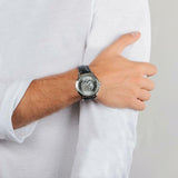 Buy Shop Maserati Epoca Automatic Skeleton Dial Black Leather Strap Watch For Men - R8821118002 USA Online