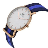 Buy Shop Daniel Wellington Classic Swansea White Dial Two Tone Nylon Strap Watch For Women - 0504DW USA Online