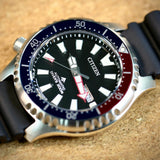 Citizen Promaster Automatic 200M Diver Fugu Limited Edition Black Dial Black Rubber Strap Watch For Men - NY0110