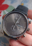 Buy Shop Emporio Armani Classic Grey Dial Grey Leather Strap Watch For Men - AR0388 USA Online