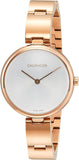 Buy Shop Calvin Klein Wavy White Dial Rose Gold Steel Strap Watch for Women - K9U23646 USA Online