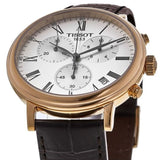 Buy Shop Tissot Carson Premium Chronograph Silver Dial Brown Leather Strap Watch For Men - T122.417.36.033.00 USA Online