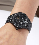 Buy Shop Emporio Armani Meccanico Automatic Black Dial Black Steel Strap Watch For Men - AR60054 USA Online
