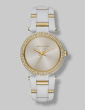 Buy Shop Michael Kors Delray Rose Gold Dial White Steel Strap Watch for Women - MK4315 USA Online